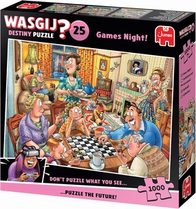 Wasgij Destiny 25- Games Night - Adult Puzzle - Funny Puzzle - 100% Recycled Cardboard - 1000 Pieces - Jumbo