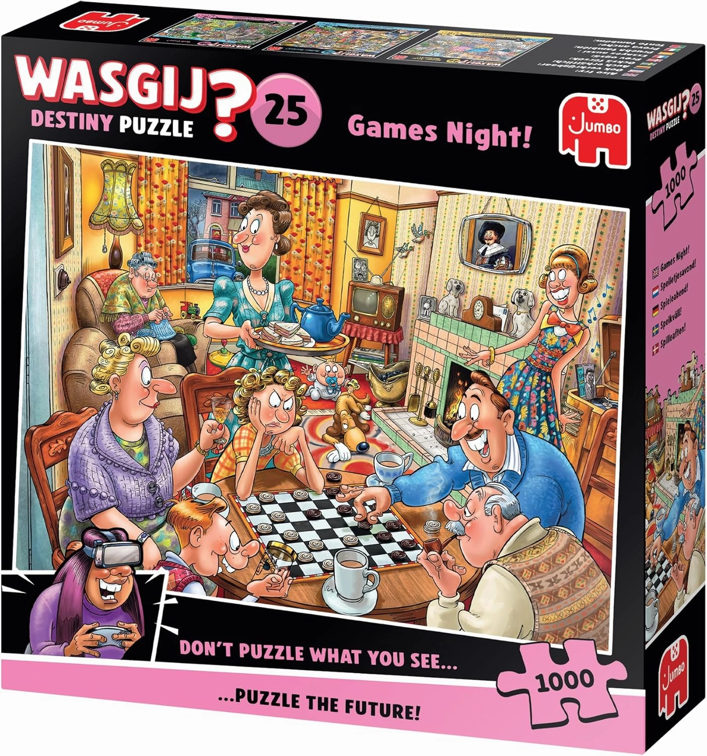Wasgij Destiny 25- Games Night - Adult Puzzle - Funny Puzzle - 100% Recycled Cardboard - 1000 Pieces - Jumbo