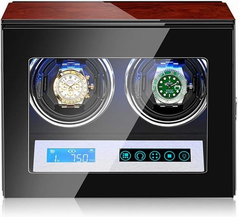 Watch Automatic Watch Winder with Quiet Motor,LED Illumination,Touch Display,15 Rotation Mode Settings