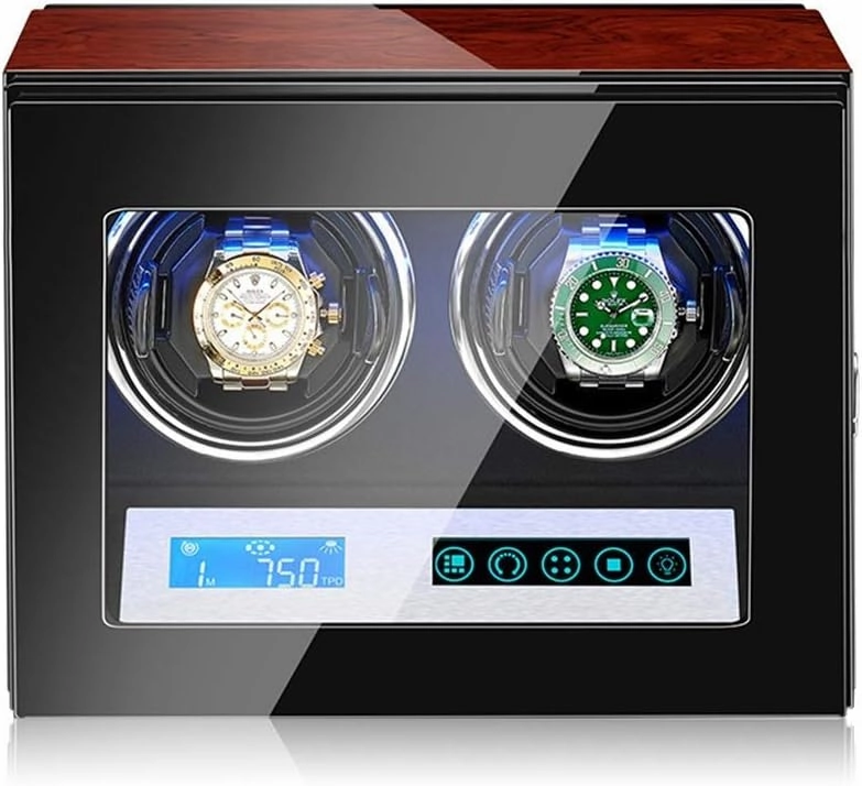 Watch Automatic Watch Winder with Quiet Motor,Led Illumination,Touch Display,15 Rotation Mode Settings