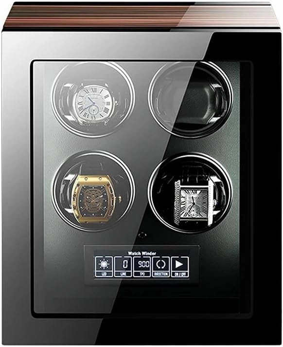 Watch Winder Automatic Watch Winder Box with Quiet Motor and 15 Rotation Modes LED Illumination Remote Control LCD Display Watch Winder