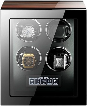 Watch Winder Automatic Watch Winder Box with Quiet Motor and 15 Rotation Modes LED Illumination Remote Control LCD Display Watch Winder