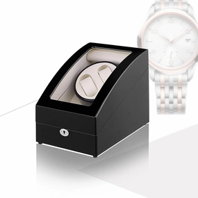 Watch Winders, Automatic Watch Winder Box, 4 Rotation Modes, 2 Winder Positions and 3 Watch Winder Storage Case (Black White)