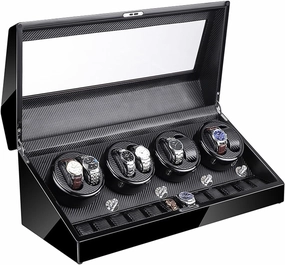 Watch Winders for Automatic Watches, 8 Watch Rotator and 12 Extra Storages with Super Quiet Motor, Blue LED Light & 4 Rotation Mode Setting, for Men and Women Watches (Color : 06)