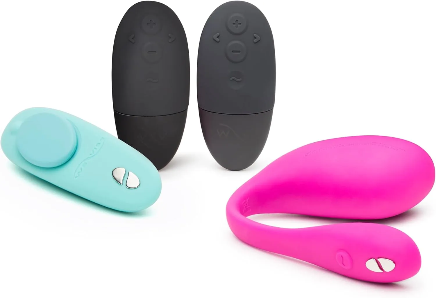 We-Vibe Jive 2 Pink Remote Control Wearable Egg Vibrator & Moxie Aqua Wearable Panty Vibrator - Couples Sex Toys Bundle