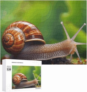 Wildlife Animal Snail Puzzles 520 Pieces Personalized Jigsaw Puzzles Wildlife Animal Snail Photo Puzzle Challenging Picture Puzzle for Adults Personaliz Jigsaw with Storage Bag (20.5" X 15")