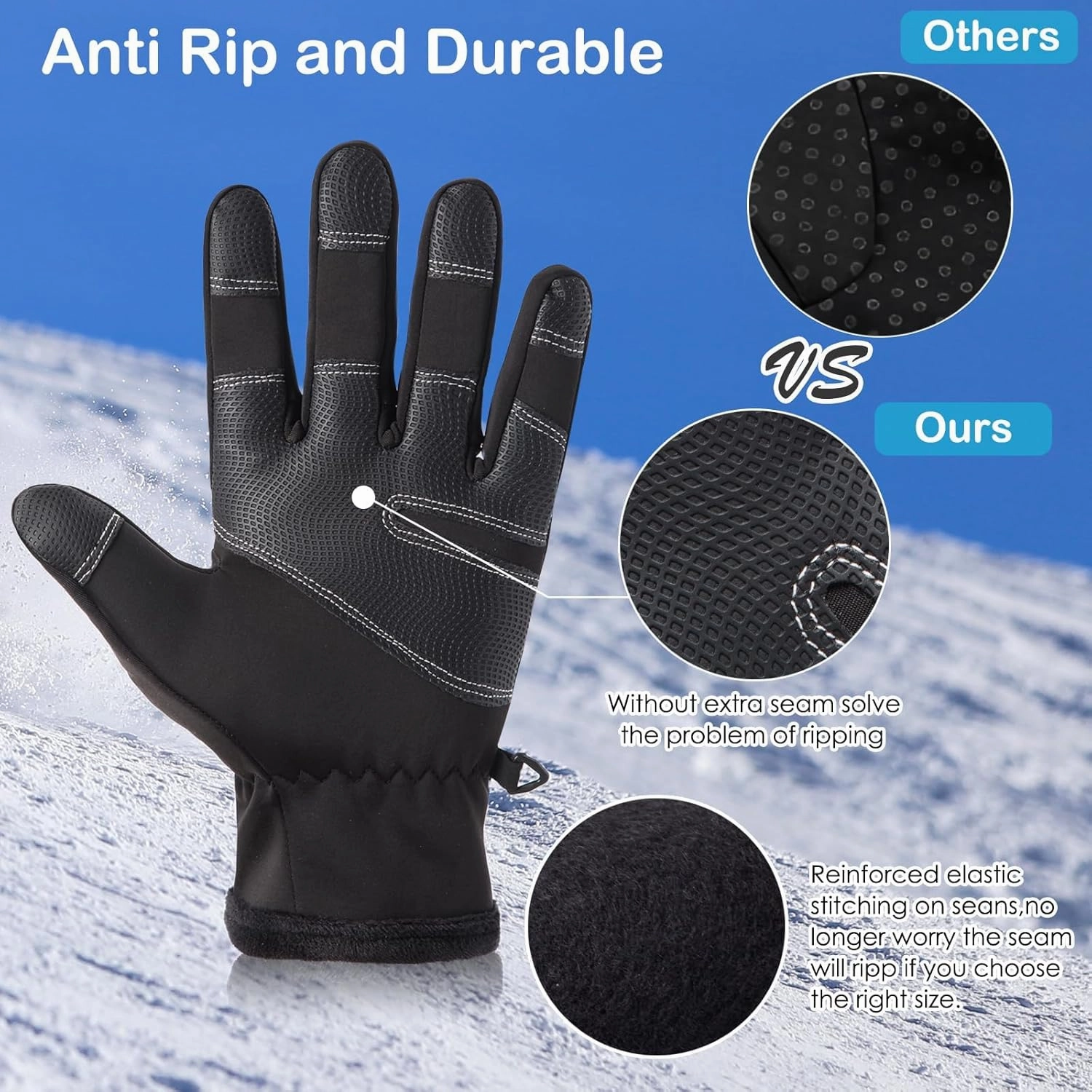 Winter Warm Gloves,Touchscreen Cold Weather Driving Gloves Windproof Anti-Slip Sports Gloves for Cycling Running Skiing Hiking Climbing,Men ＆ Women