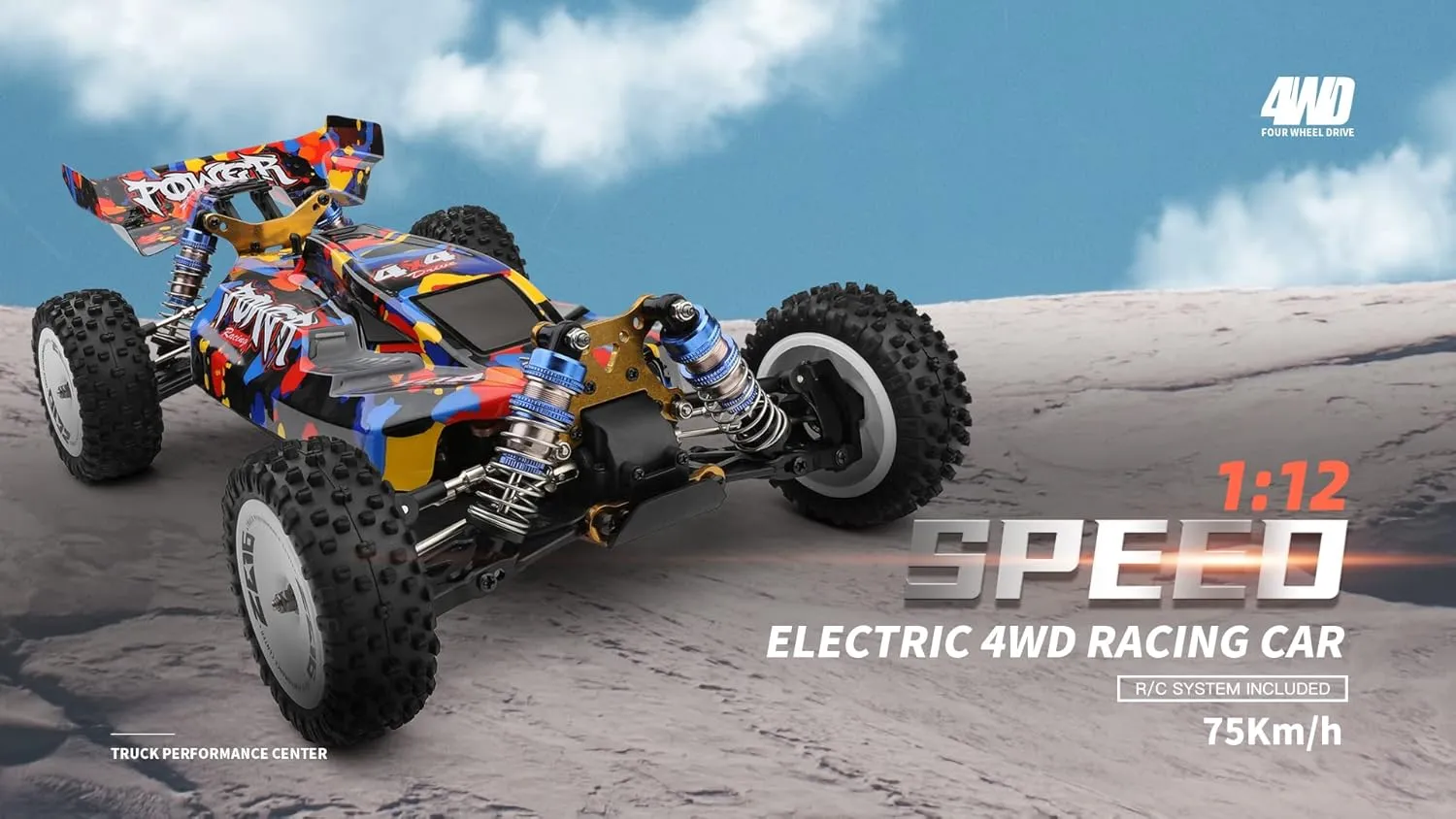 WLtoys High-Speed RC Car 124007 75KM/H 4WD RC Car Professional Racing Car Brushless Electric High Speed Off-Road Drift Remote Control Toys for Boy (124007 2200 3000)