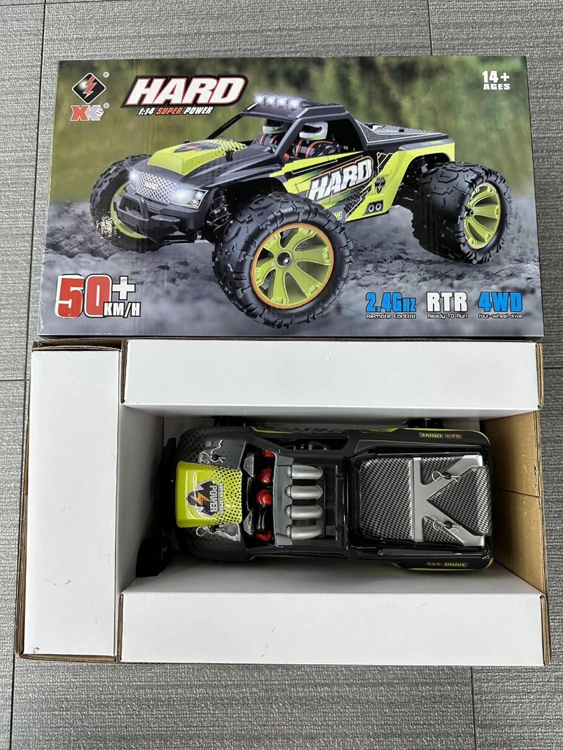 WLtoys High-Speed RC Car 144002 50KM/H 1:14 2.4Ghz Racing Remote Control Car 4WD Alloy Metal Drift Car Remote Control Track Model RTR Toy (144002 2 * 1500)