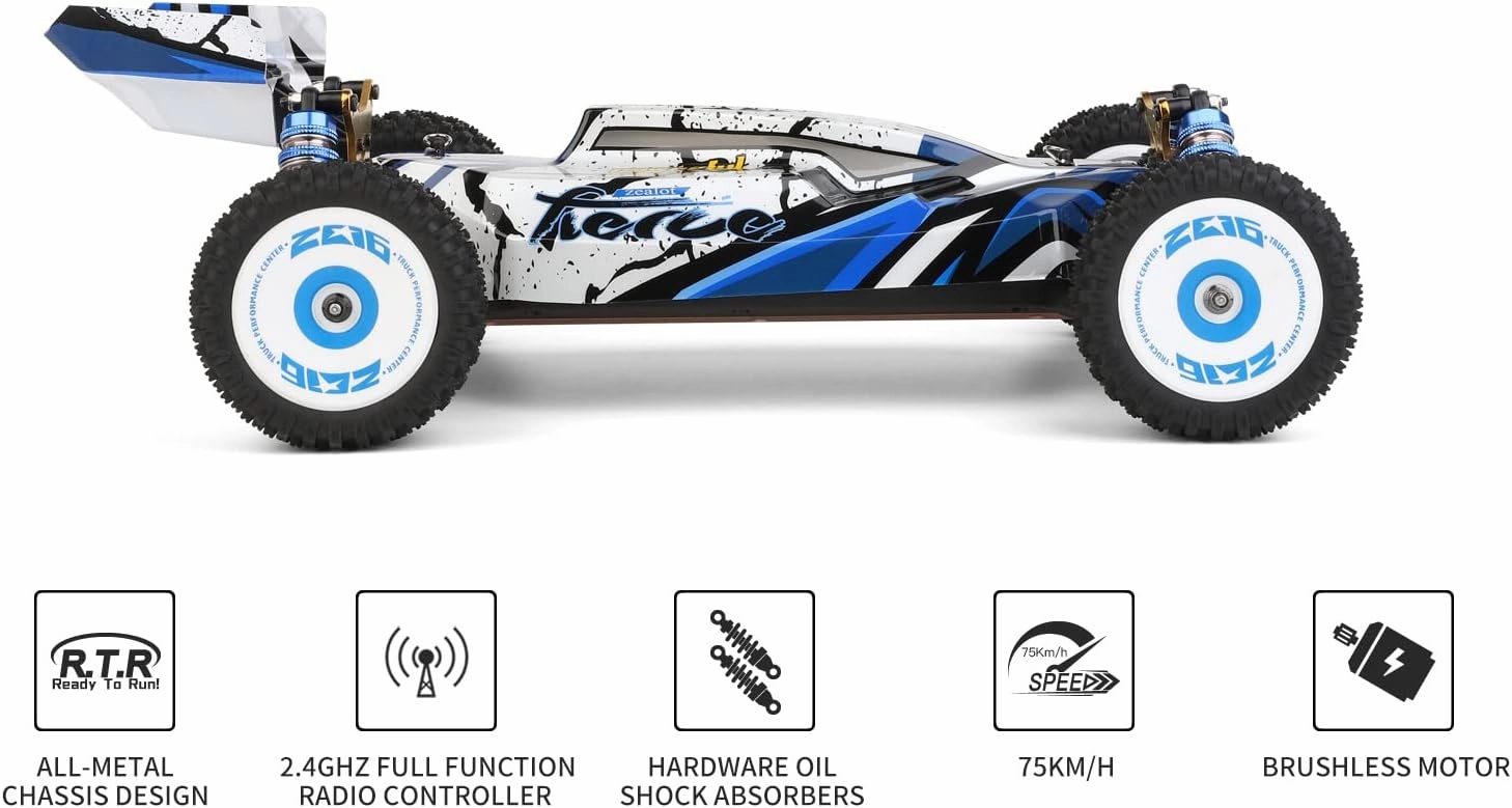 WLtoys XK 124017 V2 1/12 4WD 75km/h High-Speed Brushless Motor Off-Road Remote Control Drift Climbing RC Racing Car Adults,Kids Toys (124017 2 * 2200)