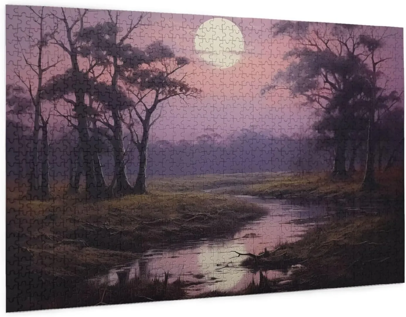 Wooden Puzzle -1000 Piece The Grassland At Dusk Printed Adult Puzzles, Perfect for Home Leisure and Entertainment -19.7x29.5 Inches, 11792