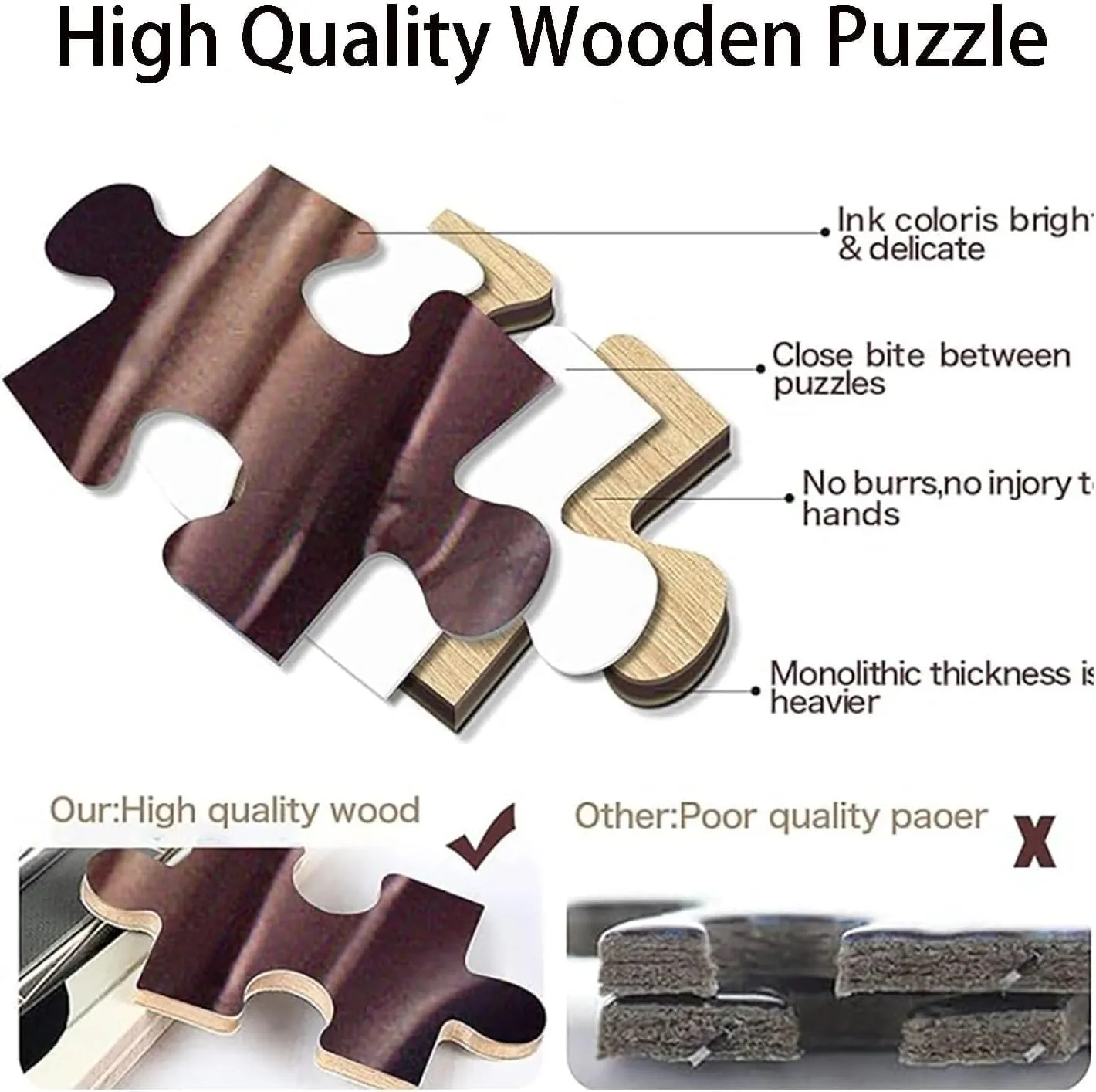 Wooden Puzzle Enchanted Fairy Village Hard Challenging Exercise Intellegent Wall Decor Suitable for Teenager or Adult 1000 PCS