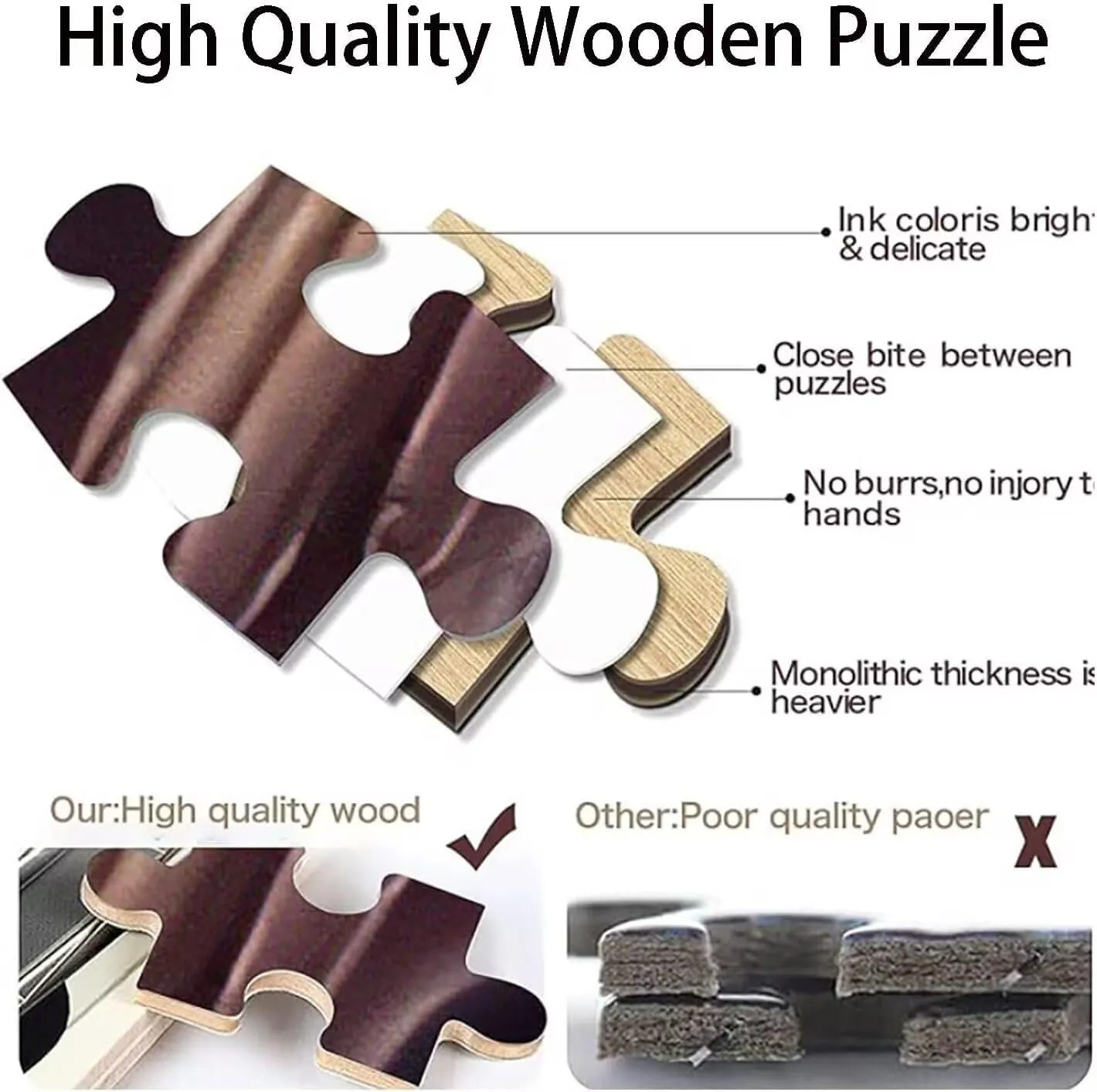Wooden Puzzle Grassland Lion Funny Game Pieces for Whole Family to use time Home Wall Art or Perfectly Gifts 500 PCS