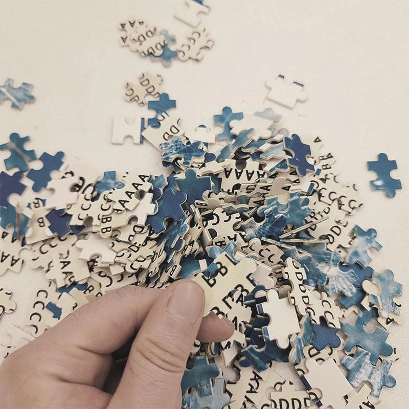 Wooden Jigsaw Puzzles for Adults 500 Piece Fishing Village at The Seaside Fun Family Activity Game for Teens and Adults