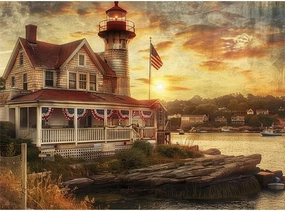 Wooden Jigsaw Puzzles for Adults 500 Piece Fishing Village at The Seaside Fun Family Activity Game for Teens and Adults