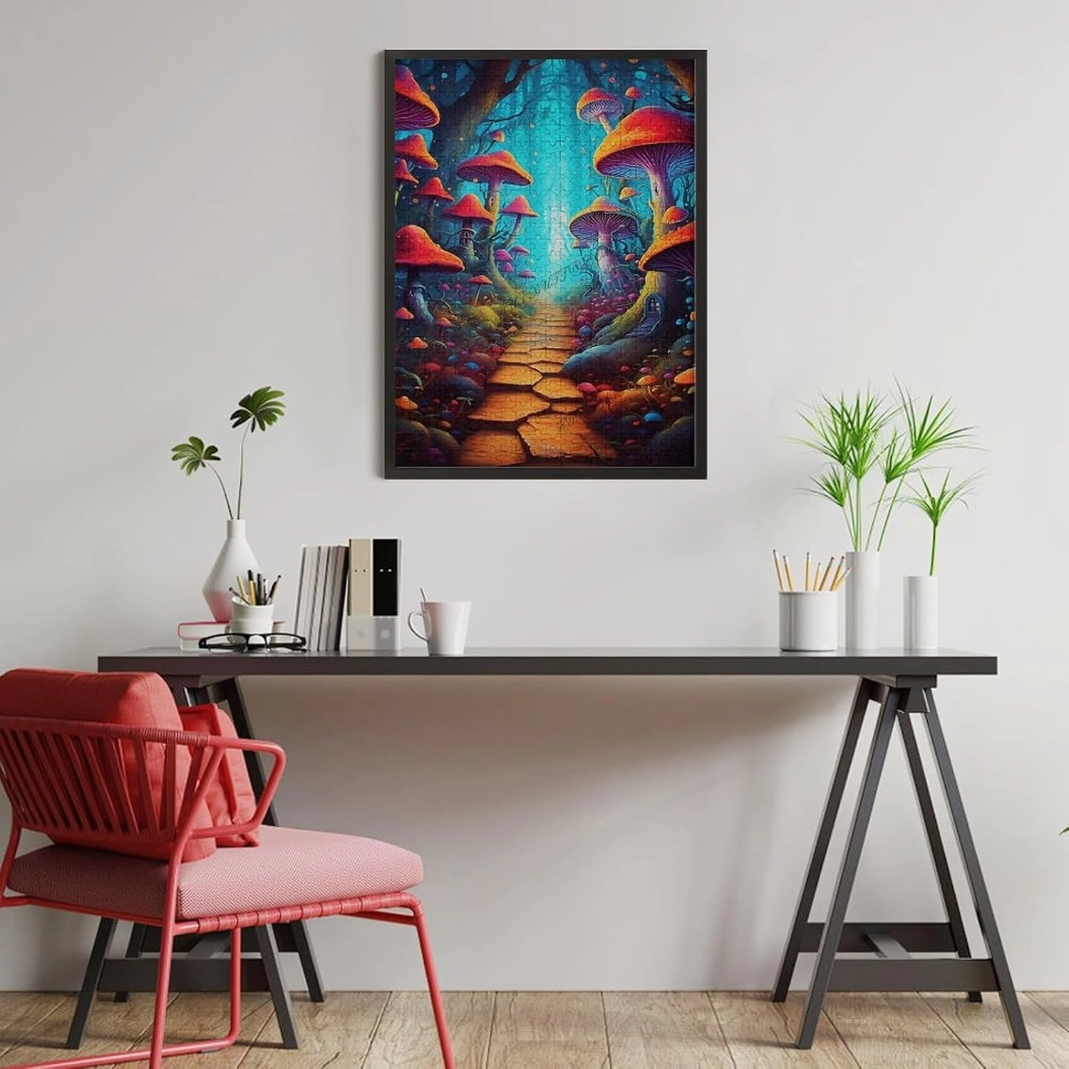 Wooden Puzzle Jungle Mushroom Trail Puzzle- Fairytale Forest Landscape Puzzle - Jigsaw Puzzle 500 Puzzle Pieces,Puzzle Enthusiasts Kids and Adults Funny Puzzle for Adult