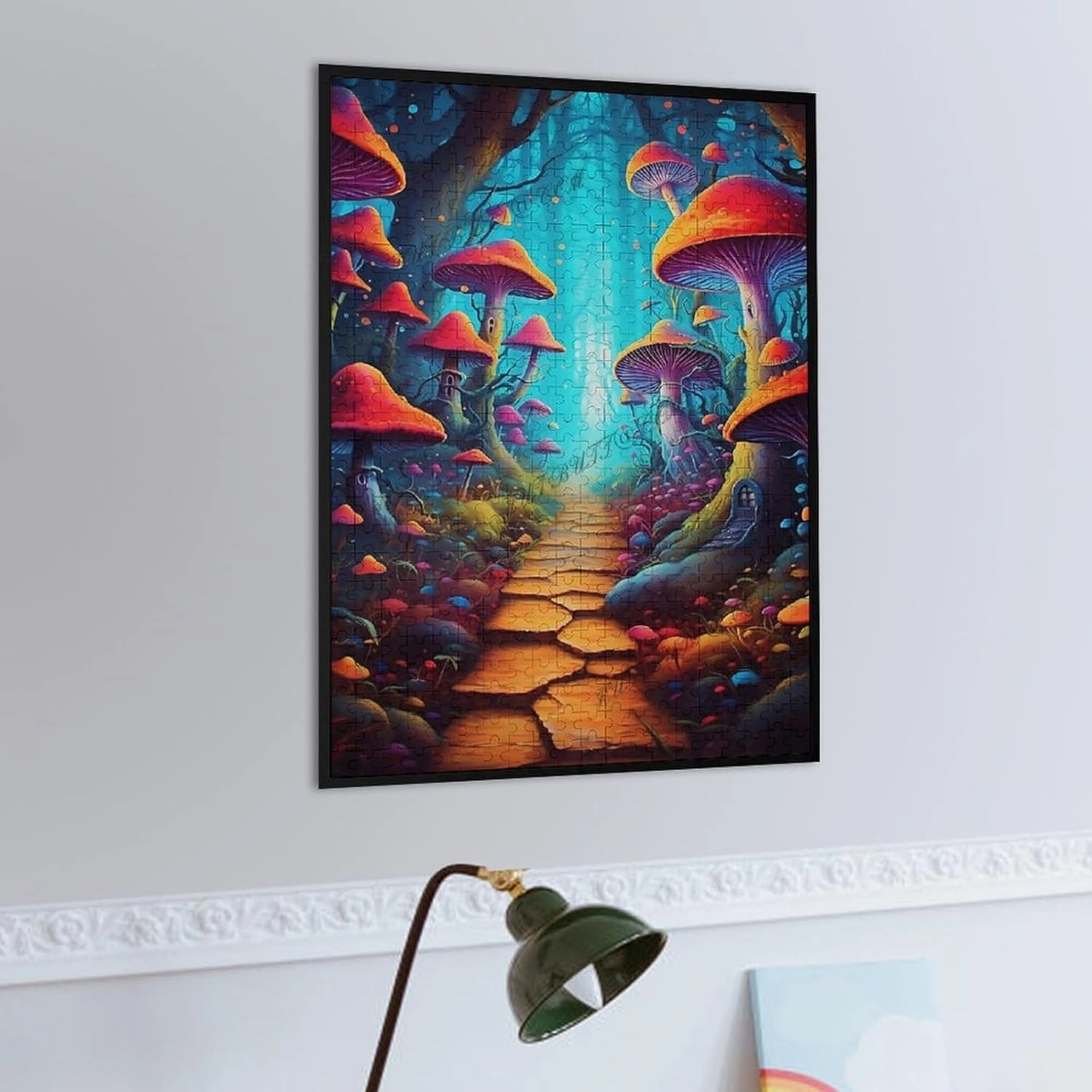 Wooden Puzzle Jungle Mushroom Trail Puzzle- Fairytale Forest Landscape Puzzle - Jigsaw Puzzle 500 Puzzle Pieces,Puzzle Enthusiasts Kids and Adults Funny Puzzle for Adult