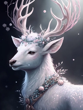 Wooden Puzzles for Adults 1000 Pieces - Jigsaw Puzzles，Funny Wooden Puzzle, Toys Fantasy White Deer Puzzles，Each Piece is Unique，Indispensable，Perfect Together，A Gift for Family and Friends