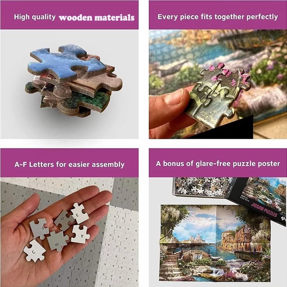 Wooden Puzzles for Adults 1000 Pieces - Jigsaw Puzzles，Funny Wooden Puzzle, Toys Fantasy White Deer Puzzles，Each Piece is Unique，Indispensable，Perfect Together，A Gift for Family and Friends