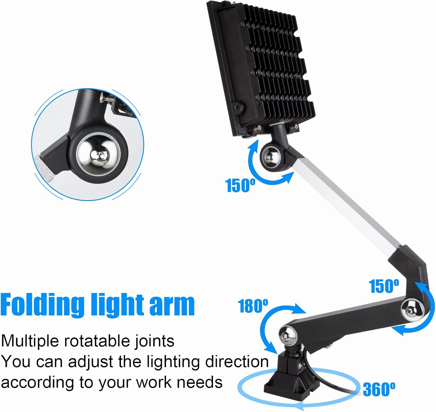 Work Light,Led Work Light, 30w Folding Aluminum Alloy ong Arm Lamp for Lathe Milling Drill Press industrial Lighting Reading,Cool and warm light available (30W)