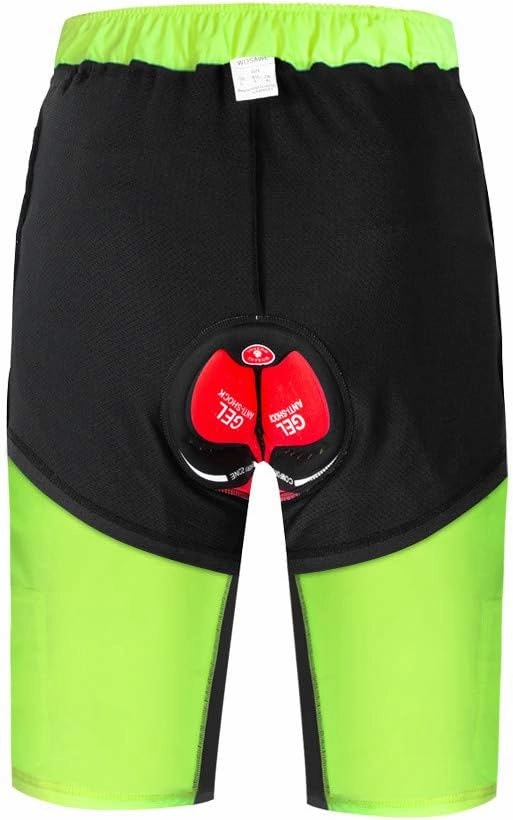 WOSAWE Mens Padded Cycling Shorts Loose-Fit Breathable Mountain Bike 2 in 1 Shorts