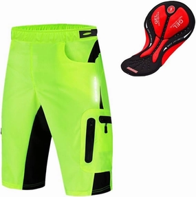 WOSAWE Mens Padded Cycling Shorts Loose-Fit Breathable Mountain Bike 2 in 1 Shorts