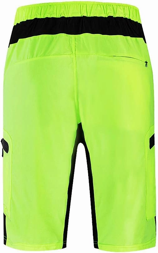 WOSAWE Mens Padded Cycling Shorts Loose-Fit Breathable Mountain Bike 2 in 1 Shorts