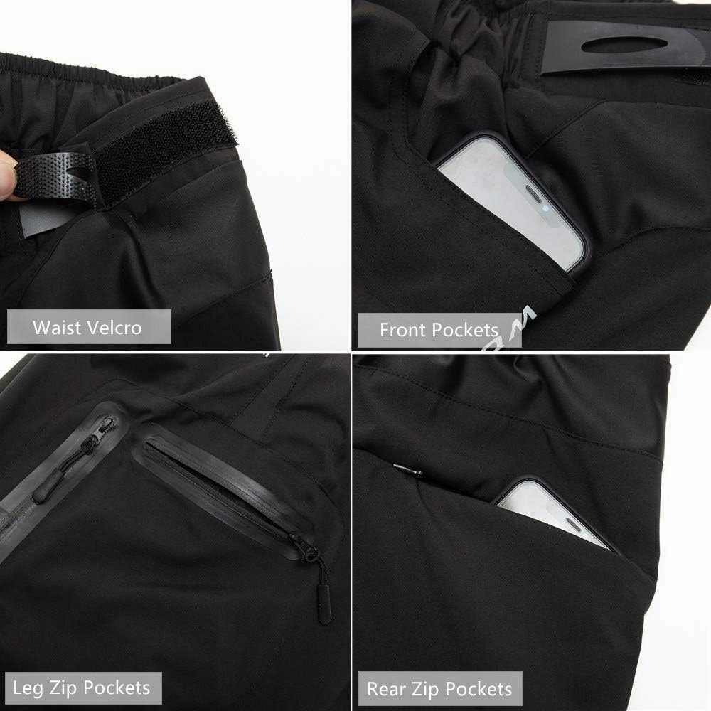 WOSAWE Mens Padded Cycling Shorts Loose-Fit Breathable Mountain Bike 2 in 1 Shorts