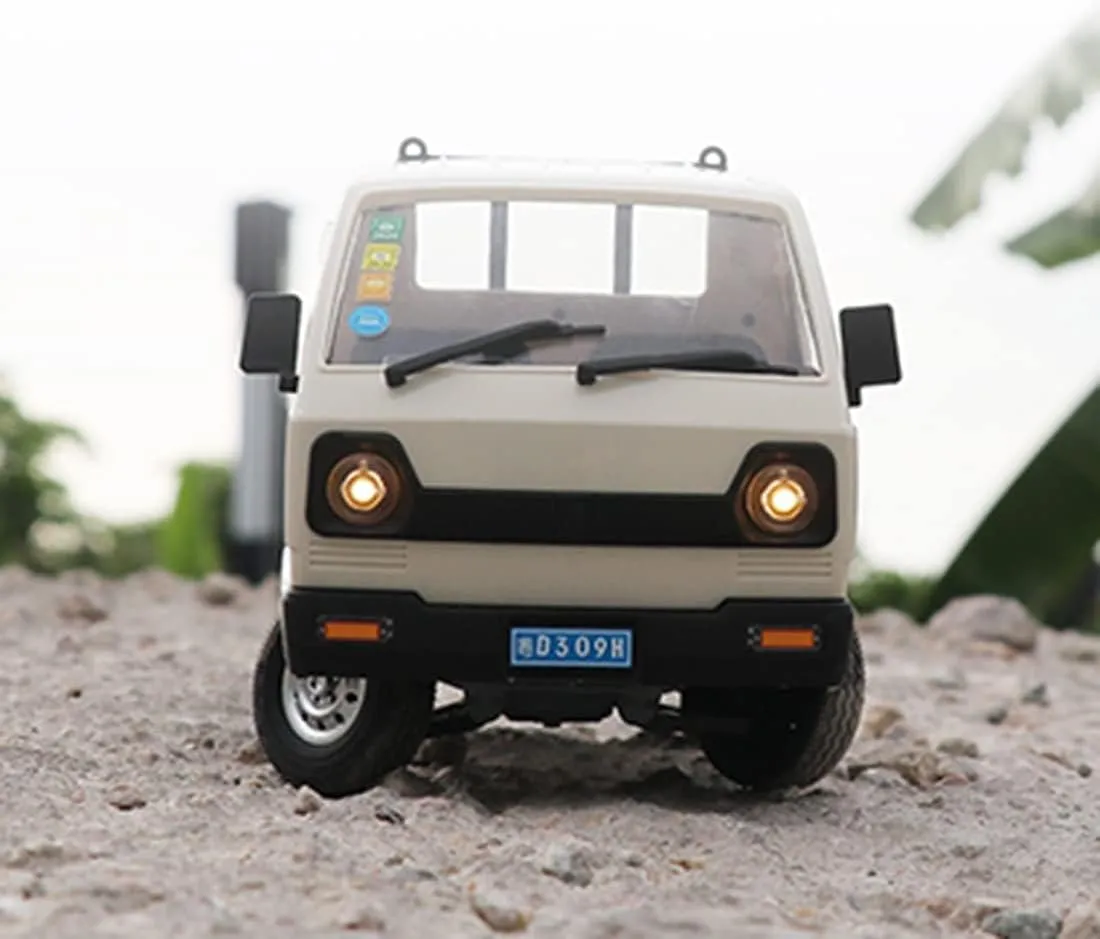 WPL D12 1:16 2.4G Mini RC Car for Adults, RC Drift Truck 4CH Off-Road High-Speed Remote Control Drift Car Climbing Cargo Truck with Led Light - 2 Battery