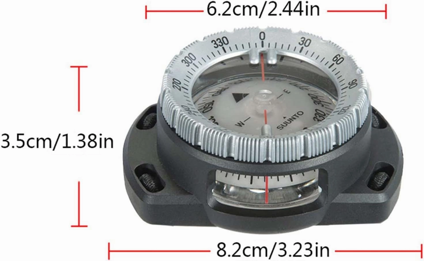 Wrist Compass Dive Compass Surfing Luminous Underwater 50m Wrist Compass Night Vision Waterproof Navigation Compass with Bungee Gray