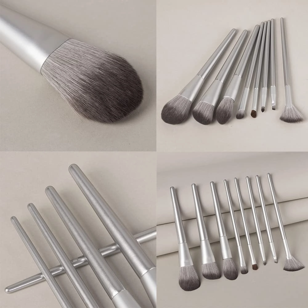 Xaena Makeup Brush Set 8pcs Premium Synthetic Makeup Brushes，Light Color Professional Make up Brush Kit Foundation Powder Blush Eyeshadow Eyebrow Contour concealer Makeup Brushes Set 37-14