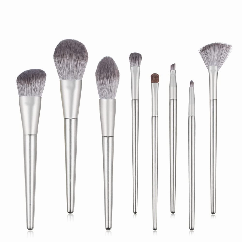 Xaena Makeup Brush Set 8pcs Premium Synthetic Makeup Brushes，Light Color Professional Make up Brush Kit Foundation Powder Blush Eyeshadow Eyebrow Contour concealer Makeup Brushes Set 37-14