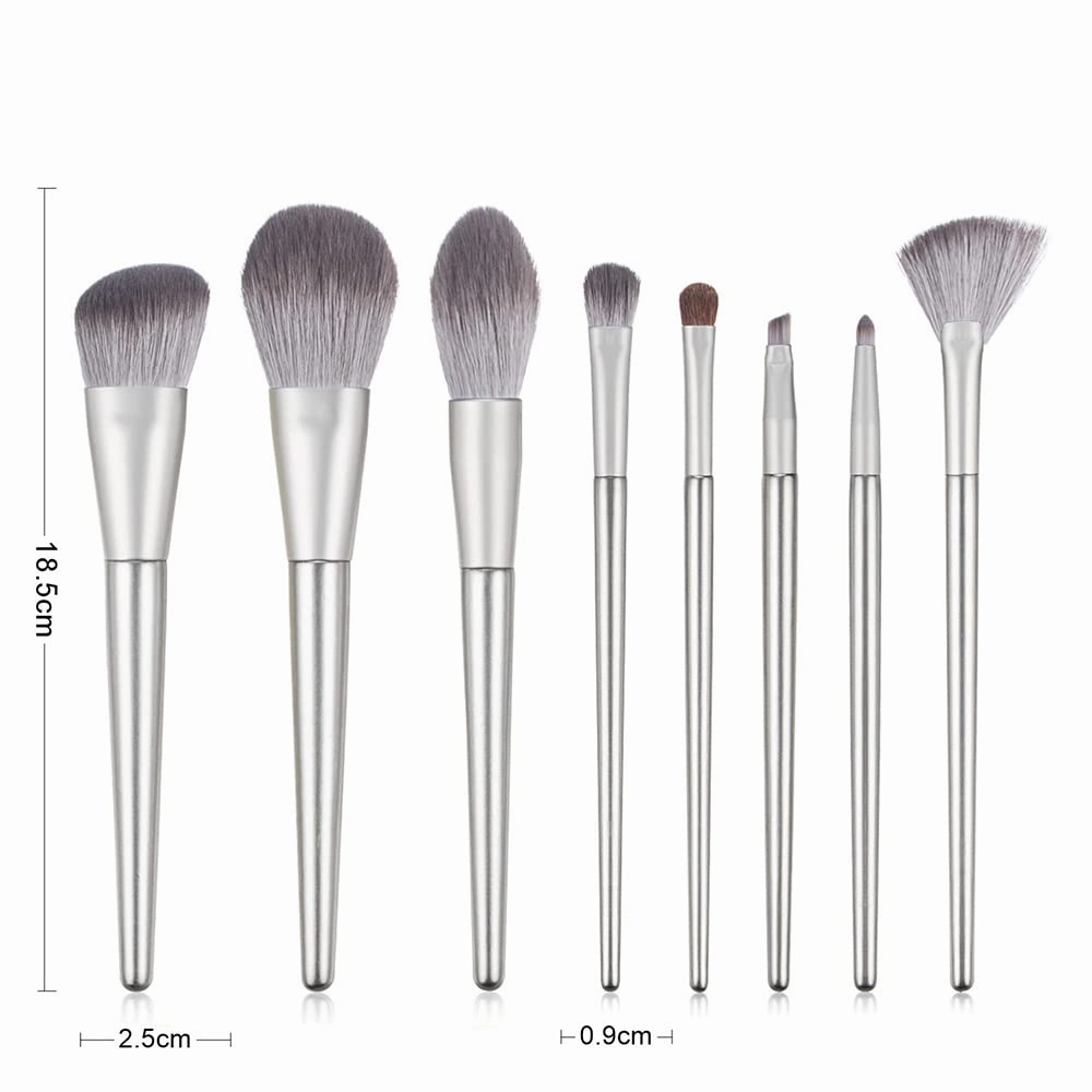 Xaena Makeup Brush Set 8pcs Premium Synthetic Makeup Brushes，Light Color Professional Make up Brush Kit Foundation Powder Blush Eyeshadow Eyebrow Contour concealer Makeup Brushes Set 37-14