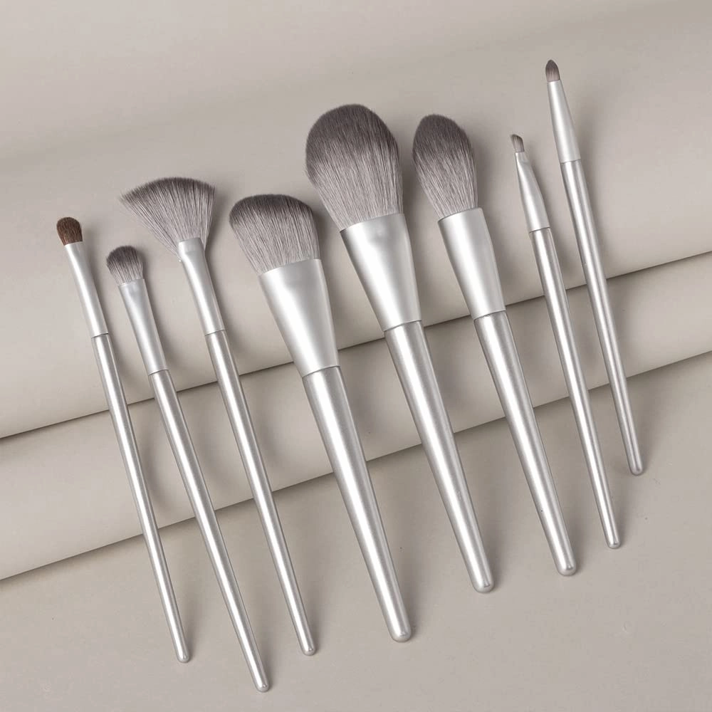 Xaena Makeup Brush Set 8pcs Premium Synthetic Makeup Brushes，Light Color Professional Make up Brush Kit Foundation Powder Blush Eyeshadow Eyebrow Contour concealer Makeup Brushes Set 37-14