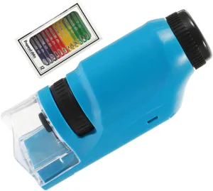 Yardwe 1 Set Portable Microscope Beginner Magnifier for Students Compact Science Experiment Tool with Color Specimens for Hands Learning Activities