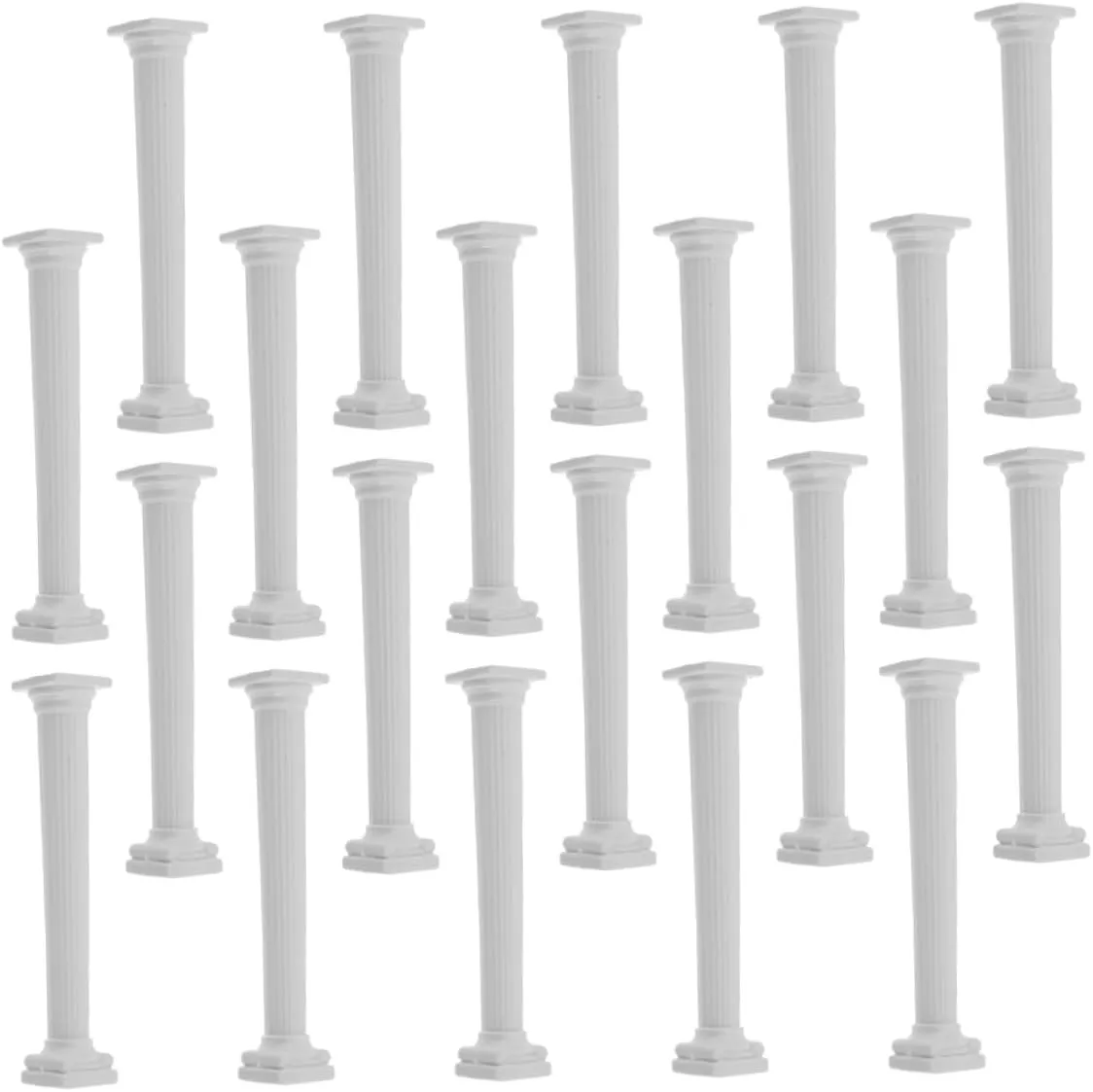 Yardwe 20pcs Miniature Roman Pillar Statues Greek Columns for Dollhouse Decor Candle Holder Stand for Wedding Table Home Garden Aesthetic Display Portable Sculpture Decoration