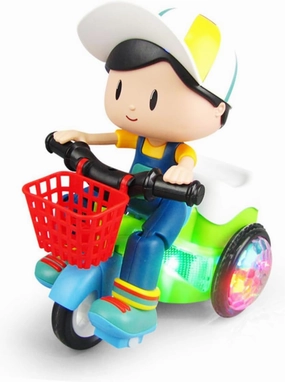 Yardwe Multi-Function Boys and Girls Tricycle Toy Creative Stunt Cycle Led Lights for Boys Random Color