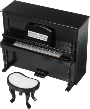 YARNOW 1 Set Miniature Upright Piano and Stool for Dollhouse Model Furniture for Mini House Decor for Micro Landscapes and Creative Displays