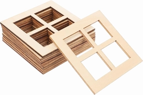 YARNOW 50 Pcs Wooden Dollhouse Window Frames - 1:12 Window Model for DIY Mini Home Decoration