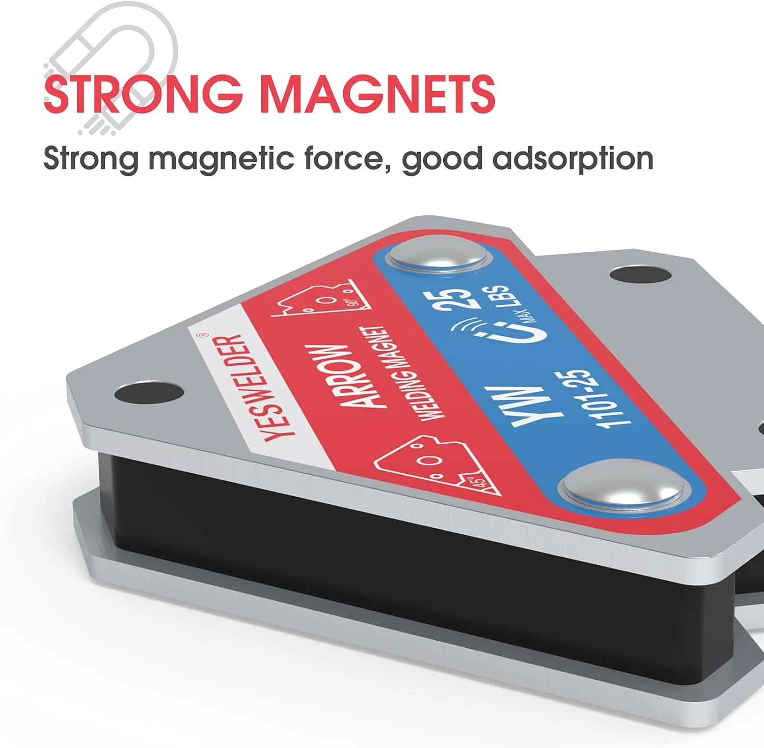 YESWELDER 25 LB Welding Magnet-4 Pieces of Magnetic Welding Holder 25 LBS Holding Power Welding Accessories