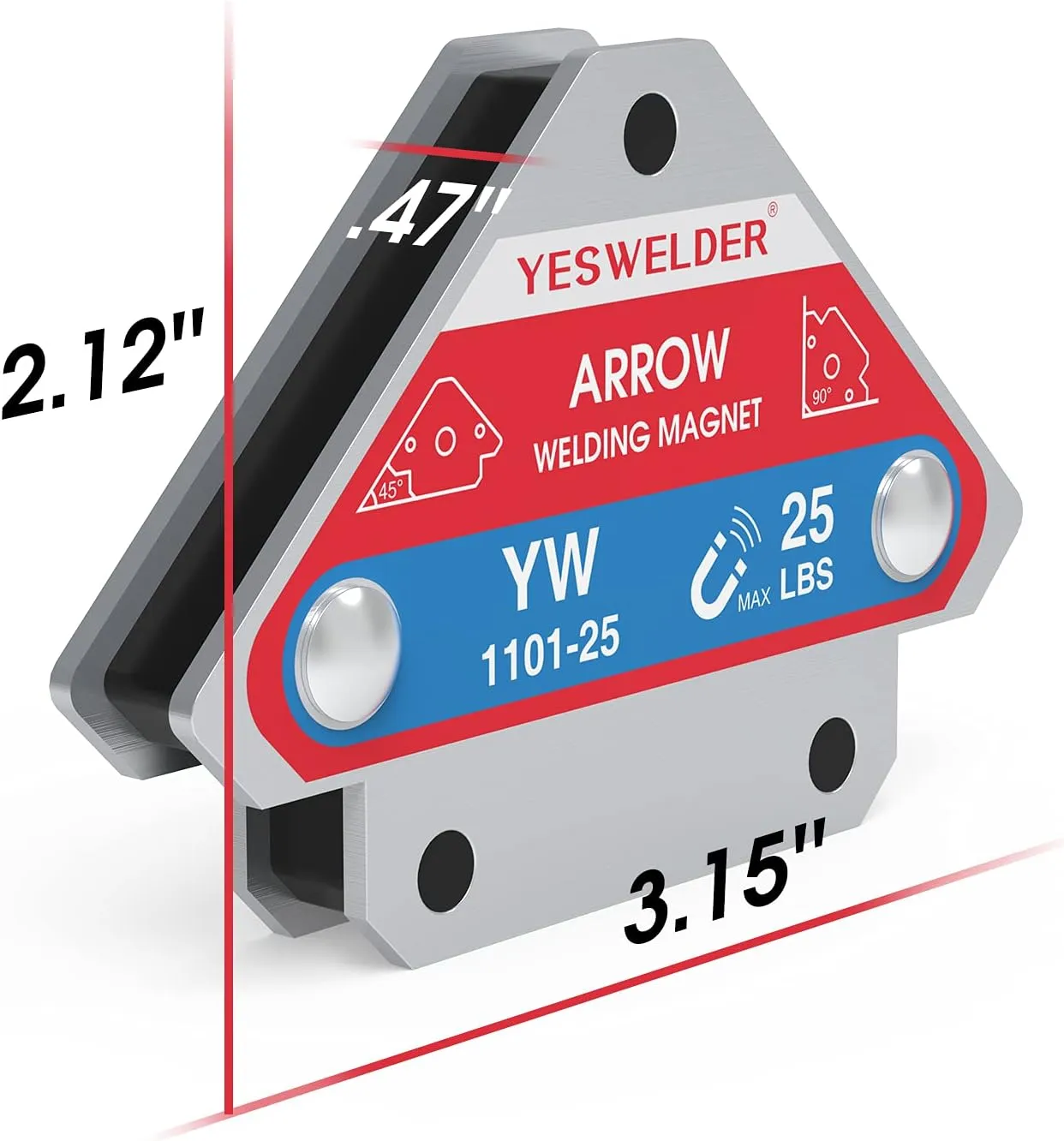 YESWELDER 25 LB Welding Magnet-4 Pieces of Magnetic Welding Holder 25 LBS Holding Power Welding Accessories
