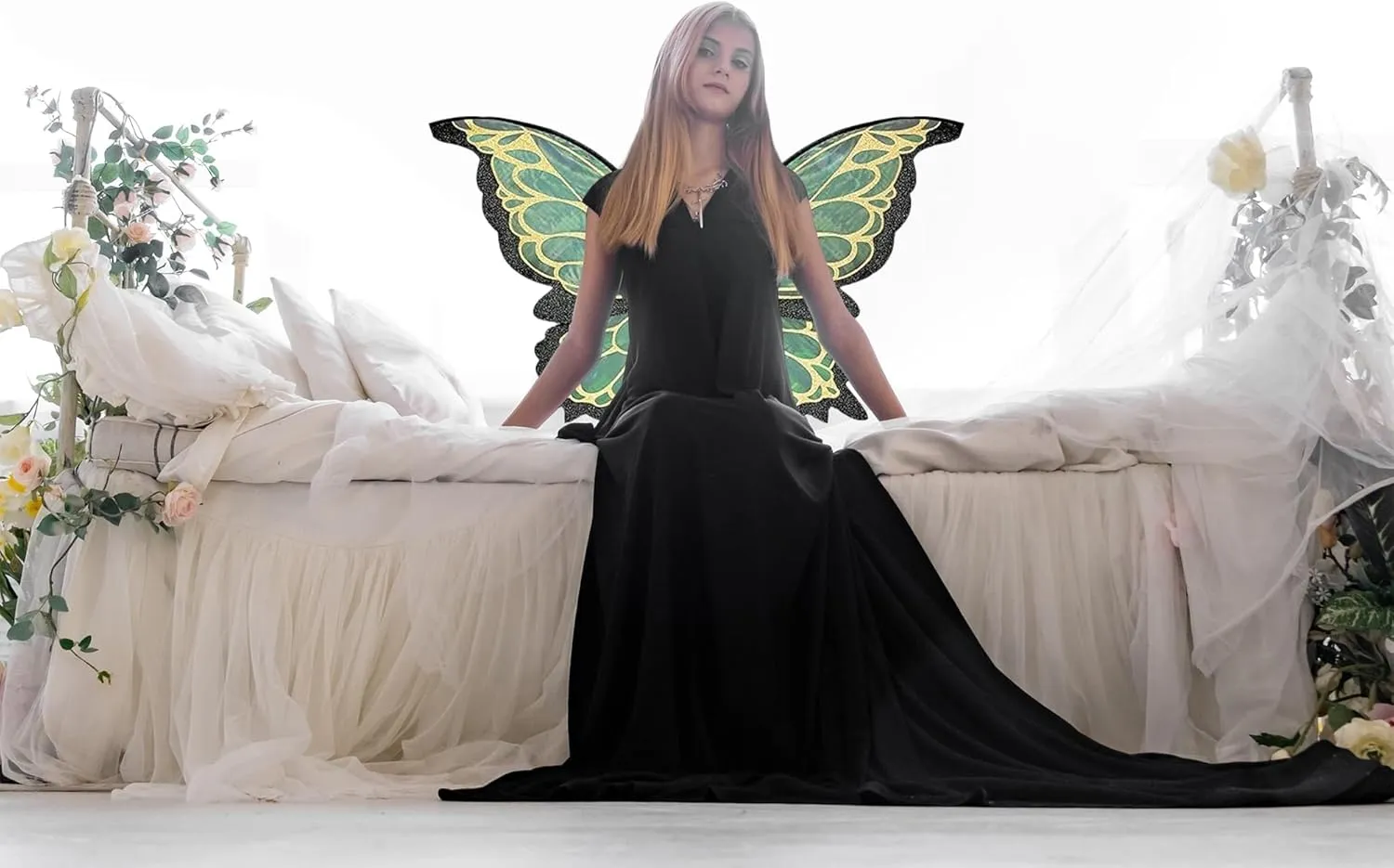YKW Fairy Wings for Adults and Girls, Large Butterfly Wings Costume, for Halloween Party Dress Up Cosplay Pretend Play