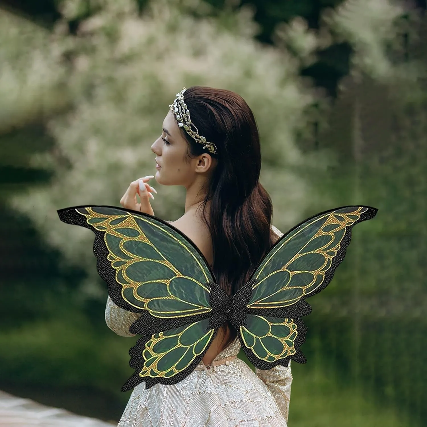 YKW Fairy Wings for Adults and Girls, Large Butterfly Wings Costume, for Halloween Party Dress Up Cosplay Pretend Play