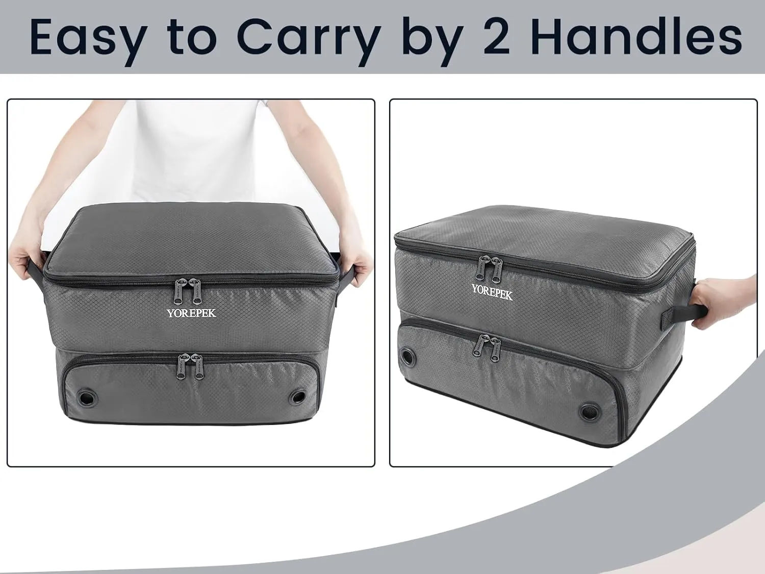 YOREPEK 2 Layer Golf Trunk Organizer, Golf Gifts for Men with Separate Ventilated Compartment for 2 Pair Shoes, Waterproof Car Trunk Locker for Balls, Tees, Clothes, Gloves, Accessories, Golfer Gifts