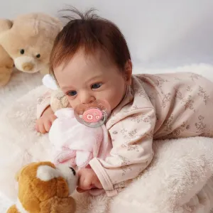 Zero Pam Realistic Reborn Baby Dolls, 19 Inch Lovely Newborn Baby Dolls Cloth Body Girl Soft Vinyl Limbs, Real Life Baby Doll with Full Accessories