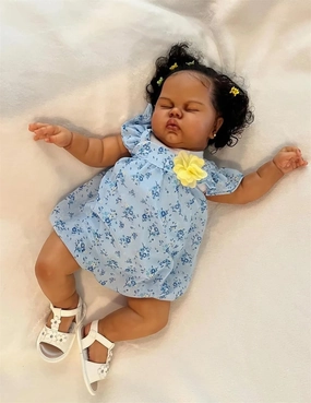 Zero Pam Black Reborn Baby Dolls Girls-24 in Realistic Baby Doll, African American Babies Girls, Silicone Babys Doll, Real Life Black Reborn Dolls