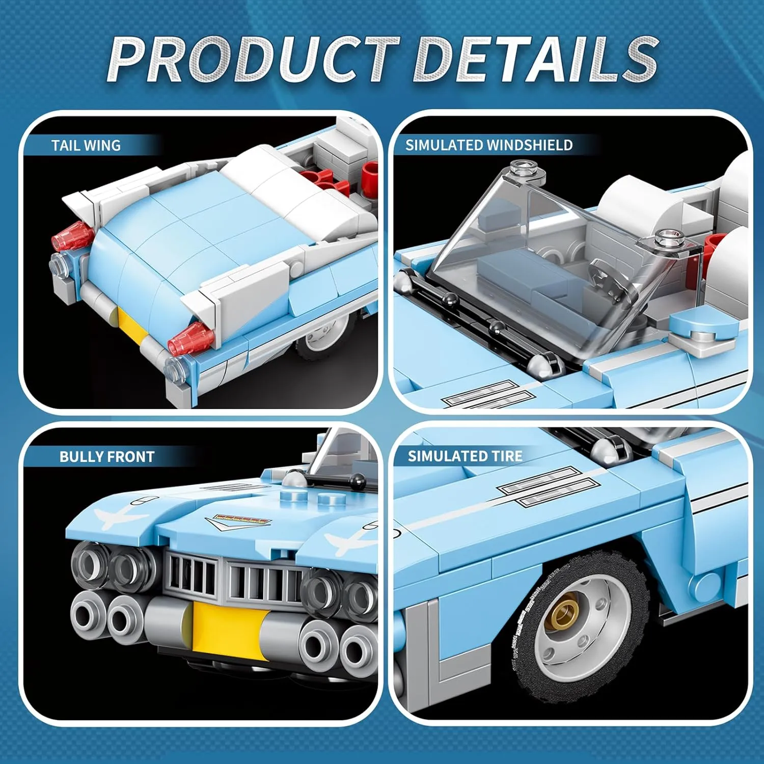 ZYLEGEN Speed Racing Cars Building Sets for Kids, Mini Classic MOC Cars Building Blocks Toy Set, Model Cars DIY Building Kit Birthday Presents for Boys 6 7 8 10(323 Pcs)